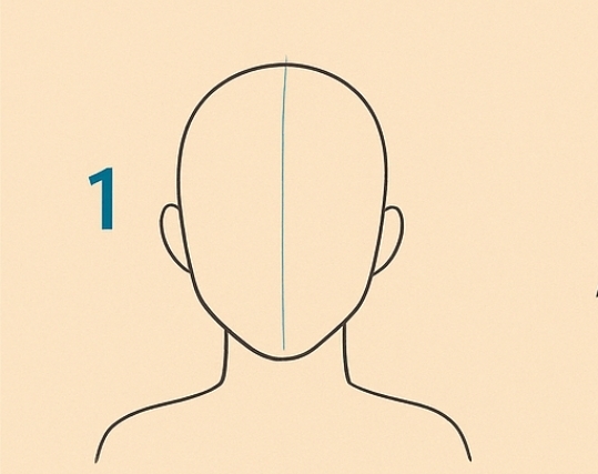 Ryusei Date step 1 head shape with guideline