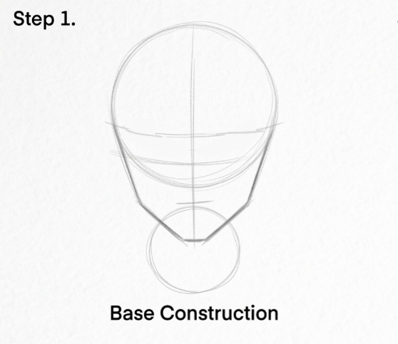 Base construction guide lines for drawing Goku face