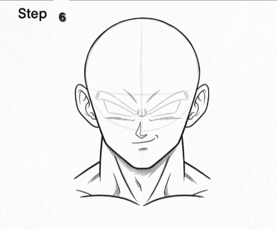 Drawing Goku smirk mouth and lip line