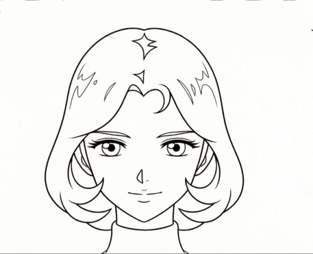How to Draw Hikaru Makiba (UFO Robot Grendizer / Goldrake) – Step-by-Step Face Tutorial