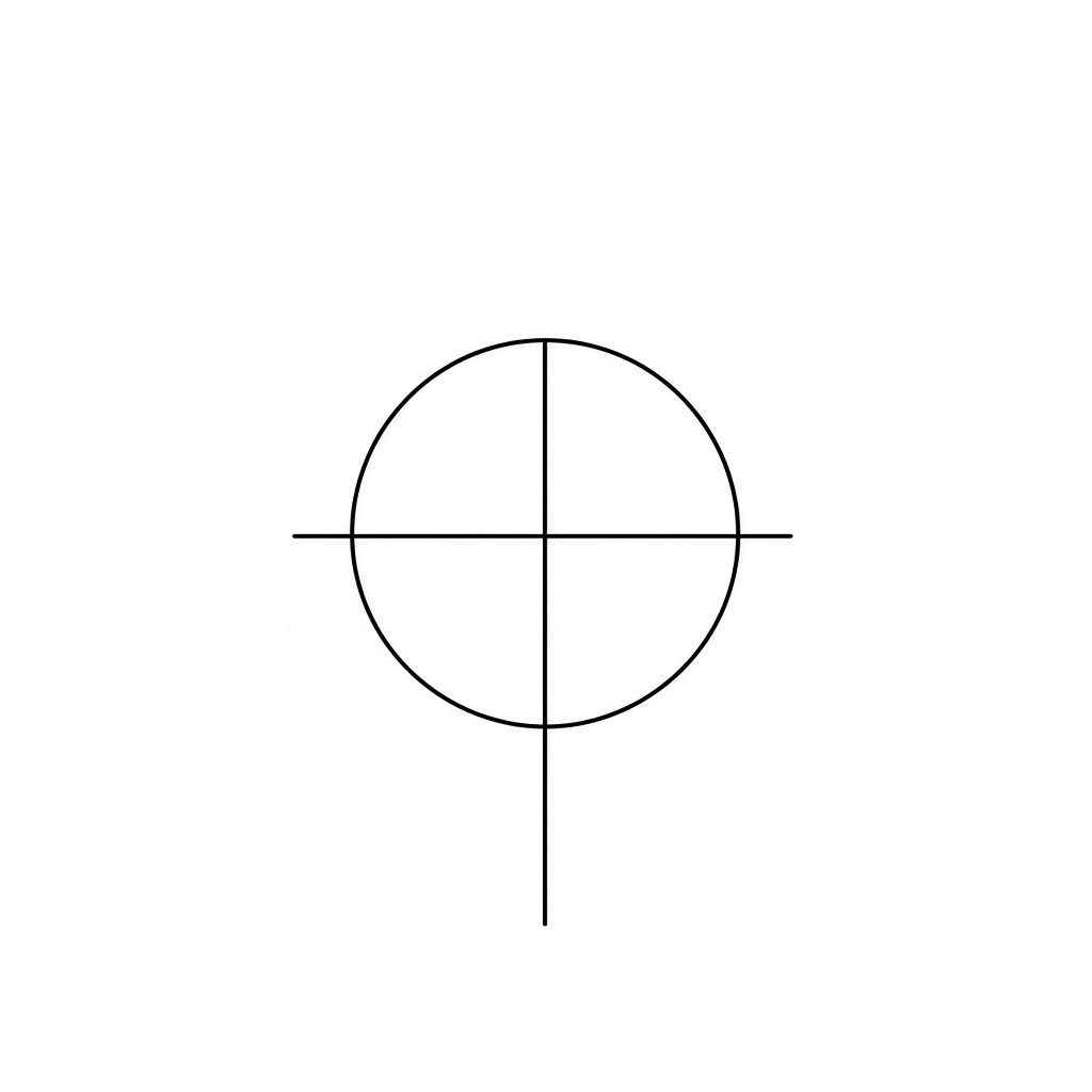 Drawing a circle with centre and eye guidelines for Beerus face