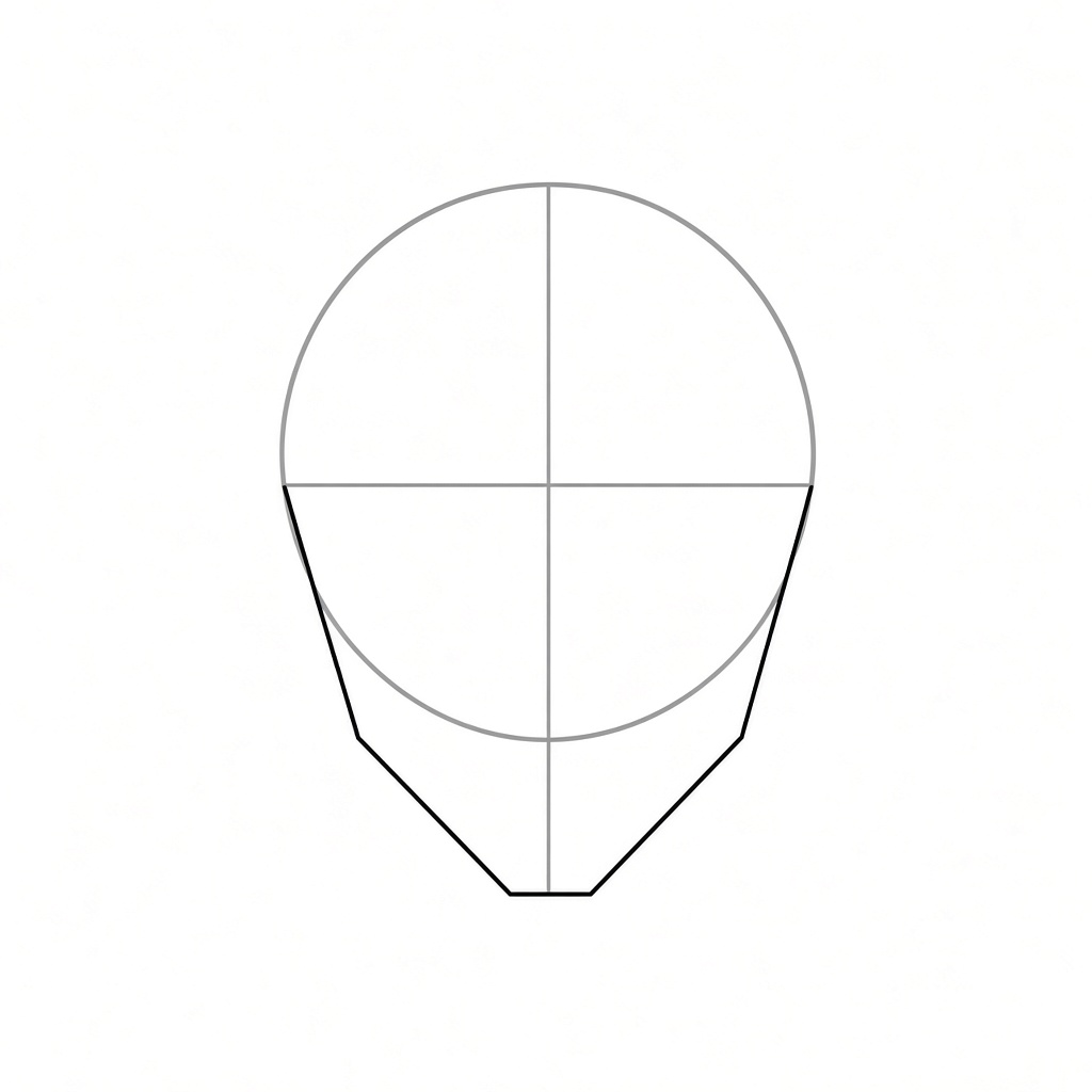 Adding an angular jaw and flat chin to the Vegeta head shape