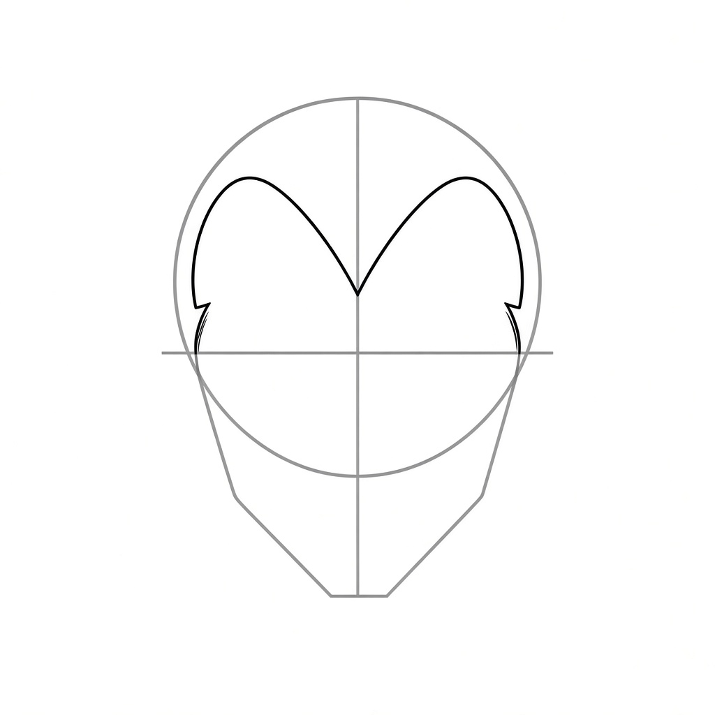 Drawing Vegeta's deep M-shaped widow's peak hairline