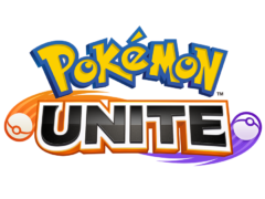 Official Pokémon Unite logo: yellow Pokémon wordmark above a black and orange UNITE title flanked by orange and purple Poké Balls on a white background.